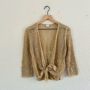 Lascana Tan Front Tie Knit Top